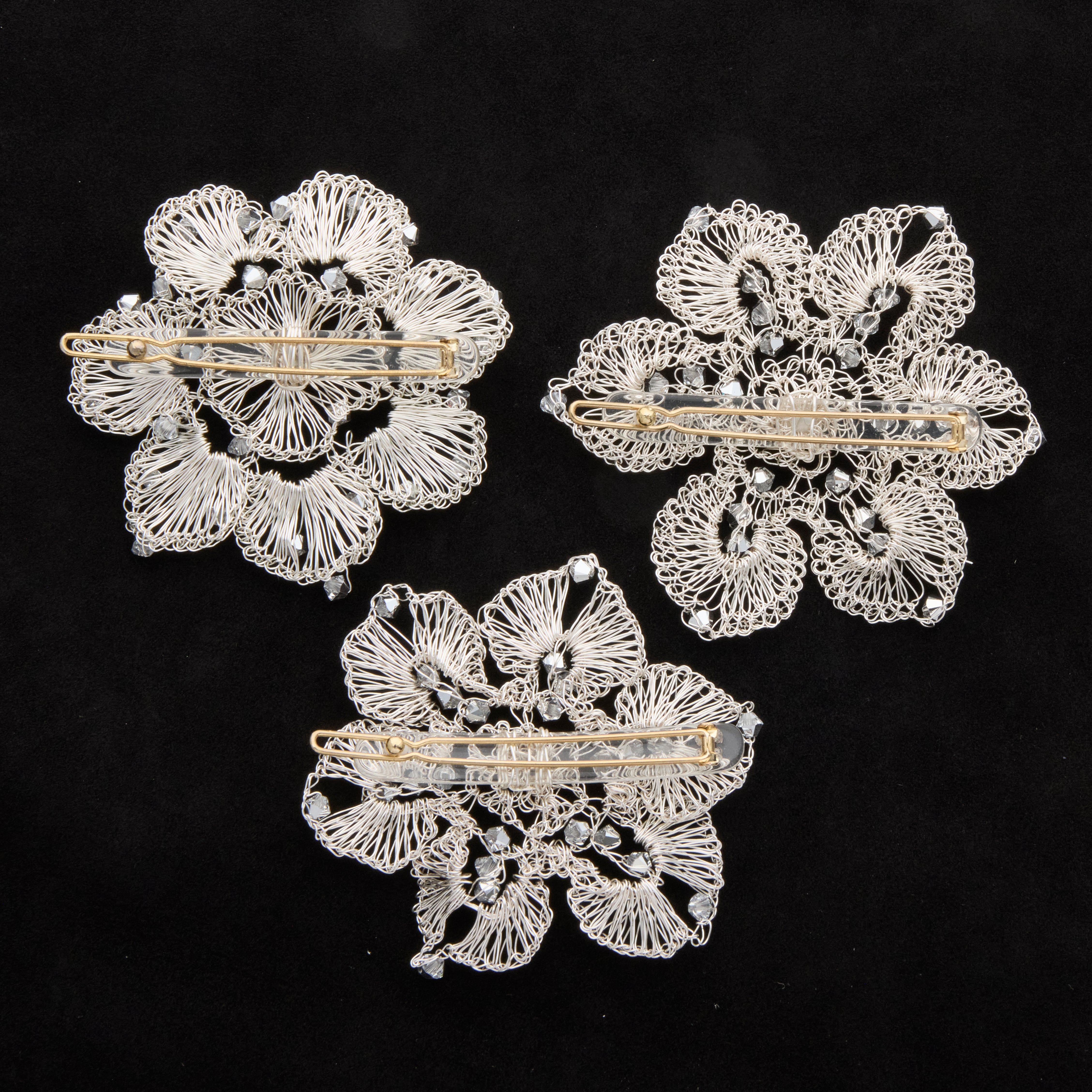 Lace Trio Floral Clip Set