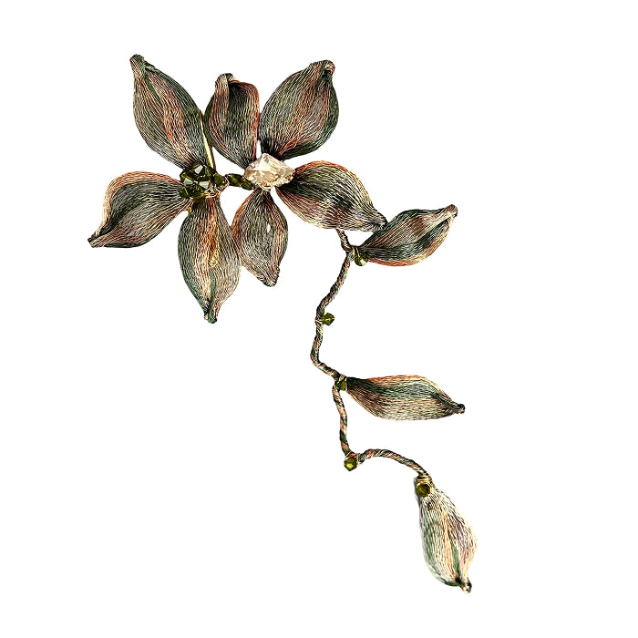 Exotic Twin Flower Clip-on