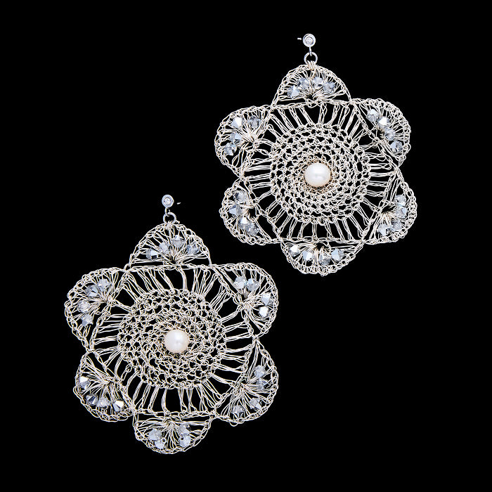 Lace Camelia Drop Earrings