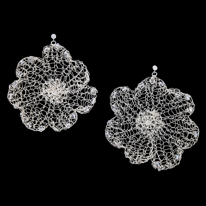 Lace Poppy Drop Earrings