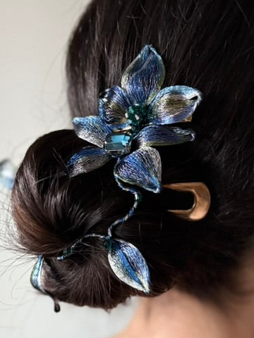 Exotic Twin Flower Clip-on