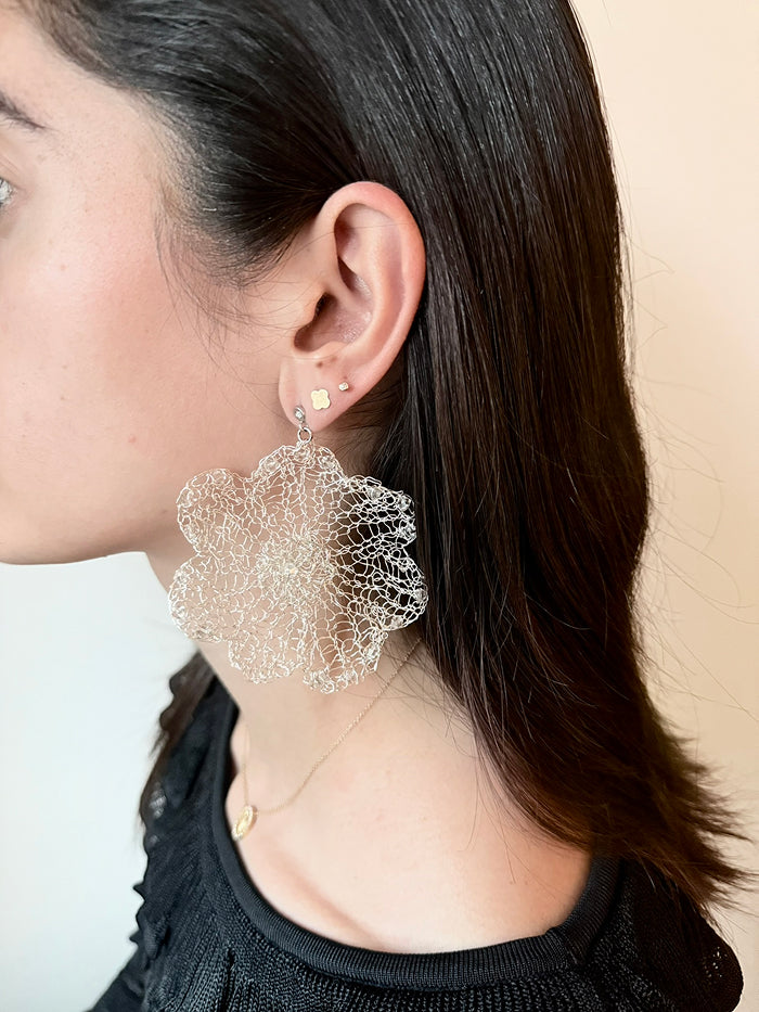Lace Poppy Drop Earrings