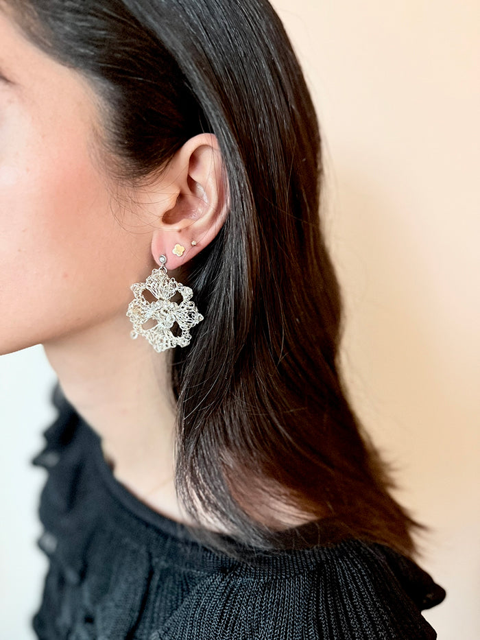 Lace Pansy Earrings