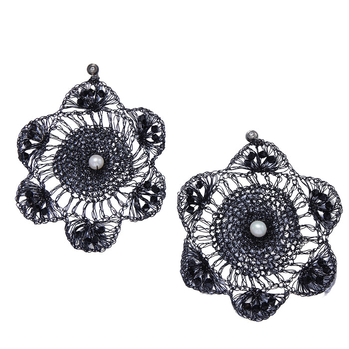 Lace Camelia Drop Earrings